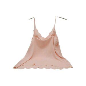 Halogen Women's Sleeveless Tank Top Size Medium Pink Scalloped Hem NWT